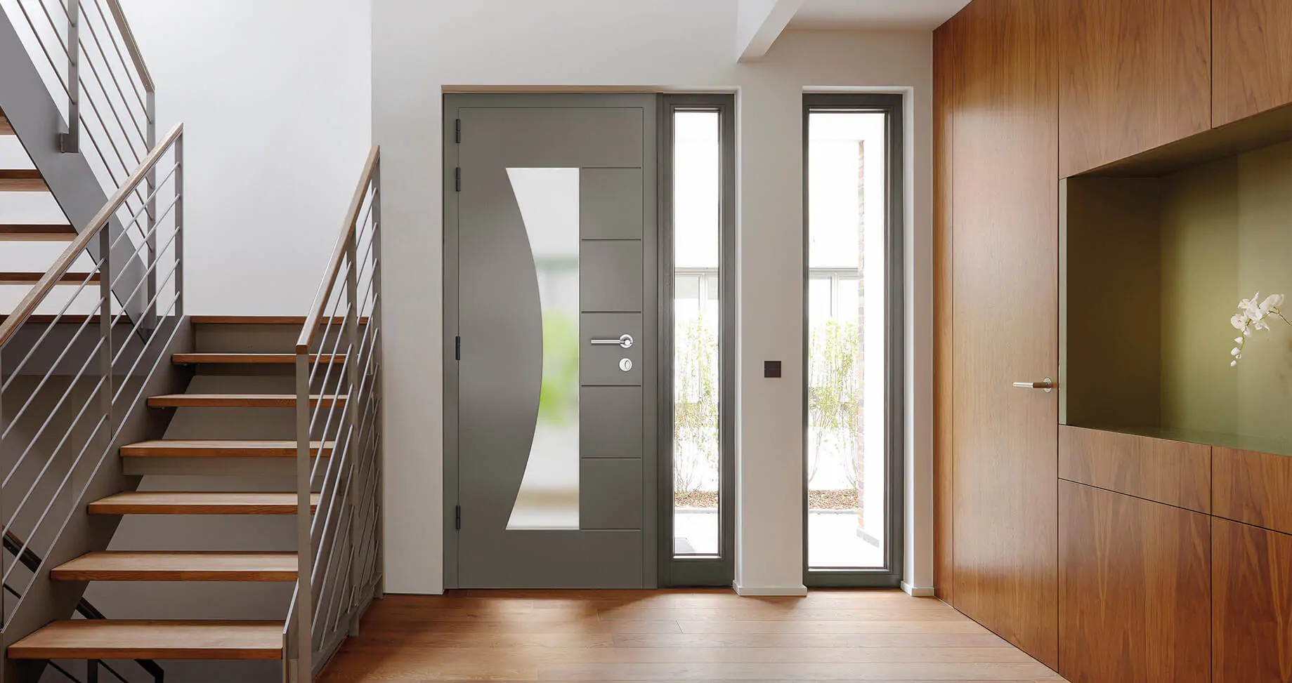silver aluminium designer door
