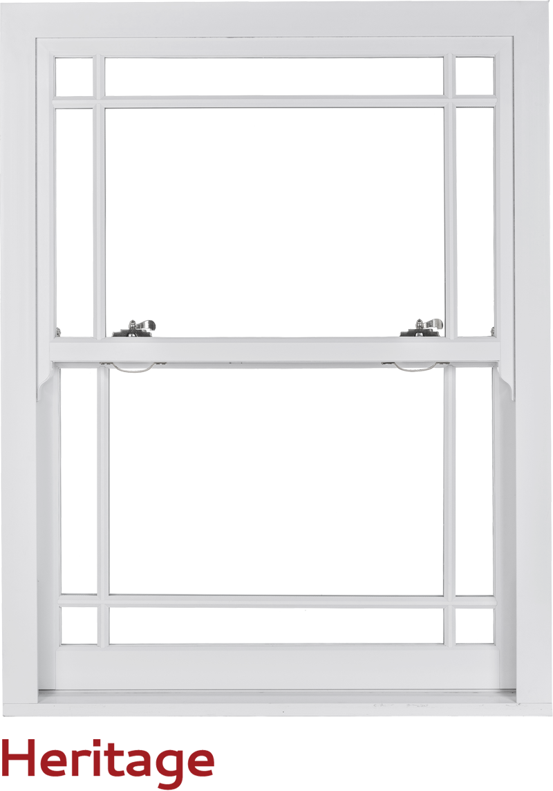 heritage rose sash window in white